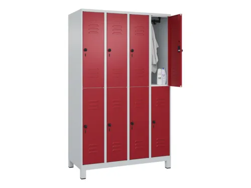dubbeldekse locker,HxBxD 1950x1200x500mm,4x2vak.,vak B 300mm