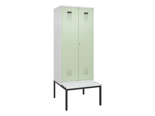 locker met bank,voor scheiding van kleding,HxBxD 2120x800x815mm,2vak