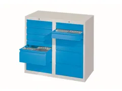 ladekast HxBxD 900x1000x500mm 12laden RAL7035 front RAL5010