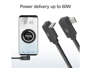 Kabel ACT USB-C hoek links/rechts USB-C hoek boven/beneden 10Gbps 1m - 13