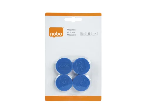 Magneet Nobo 30mm blauw 4 stuks
