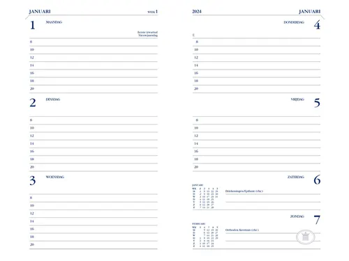 Agenda 2027 Ryam Memoplan 7 Mundior 7dagen/2pagina's bordeaux