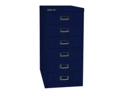 kantoor-ladekast HxBxD 590x278x380mm 6 laden romp oxfordblauw staal