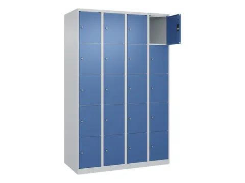lockerkast,HxBxD 1850x1200x500mm,4x5vakken,vak B 300mm,cil.-slot
