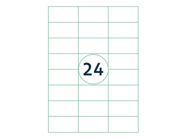 Etiket Rillstab 70x37mm Wit 2400 Stuks