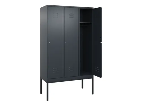 locker,HxBxD 2120x1200x500mm,3vak,vak B 400mm,cil.-slot,voetonderstel
