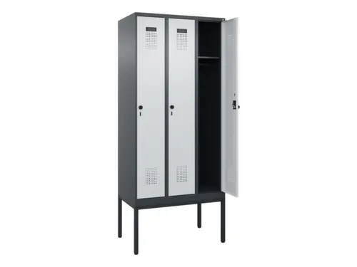 locker,HxBxD 2120x900x500mm,3vak,vak B 300mm,draaigrendel