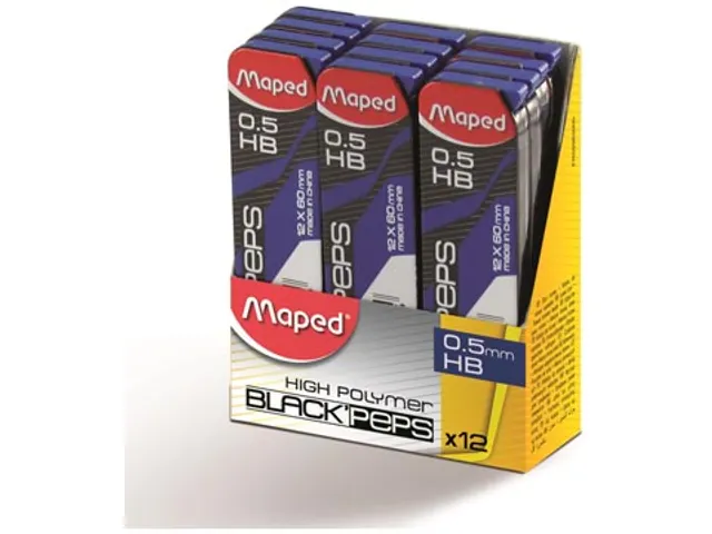 Black'peps mines, 0,5 mm, HB, boîte de 12 pièces