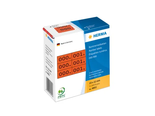 Herma 4802 Nummer Etiketten Rood