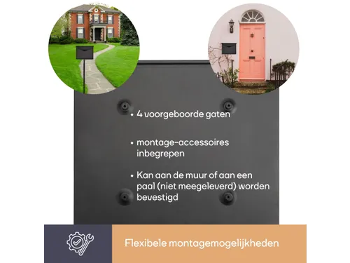 Brievenbus Mailbox Verona Mat Zwart Staal