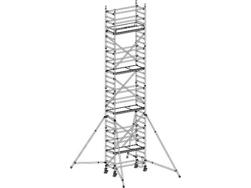rolsteiger,reik H 9,25m,steiger H 8,49m,4platform(s),m. luik