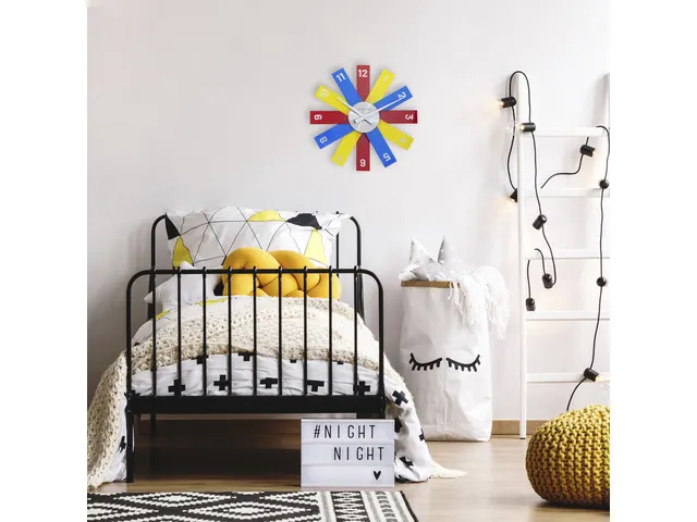 Design wandklok - 40cm- Stille klok - Multicolor - Acryl - NeXtime "Pl