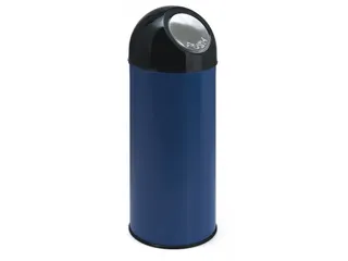 Afvalbak met pushdeksel en binnenemmer 55 Liter Blauw - 1