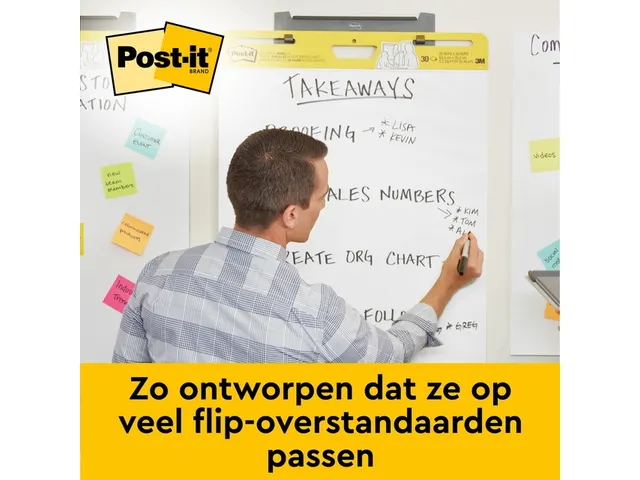 Meeting chart 3M Post-it 563 Super Sticky 508x584mm blanco