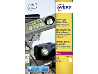 Weerbestendige etiketten Avery 210x297mm Polyester Wit 20 stuks - 2