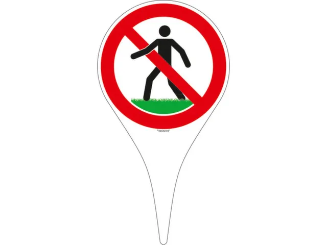 panneau d'interdiction Merci de ne pas marcher sur la pelouse
