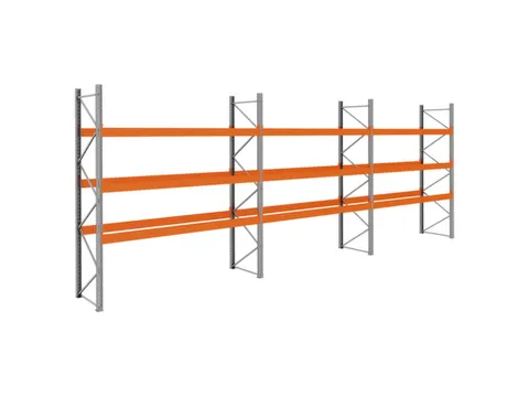 palletstelling,basis+2xaanbouw,HxBxD 3990x11200x1100mm,vakl. 3400kg