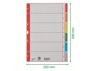 Tabbladen Leitz 4-gaats 4350 6-delig grijs karton - 4