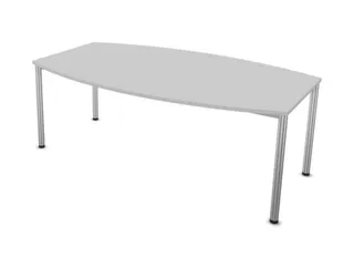 vergadertafel,HxBxD 740x2000x1200mm,vatvormig,MP-lichtgrijs - 1
