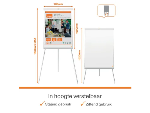 Flipover Nobo Premium Plus staal driepootstatief