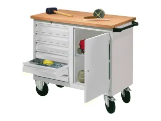 Werkplaatswagen 6 Laden 400kg Staalplaat Ral7035 Front Ral7035 - 2
