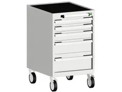 ladekast verrijdbaar 880x525x525mm 5laden RAL7035 front RAL7035
