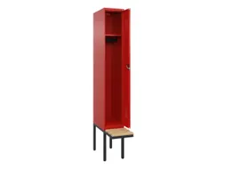 locker met bank,HxBxD 2120x300x815mm,1vak,vak B 300mm,cilinderslot