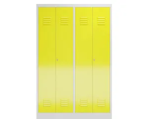 garderobekast HxBxD 1800x1185x500mm 4vak klink RAL7035 RAL1018 - 2