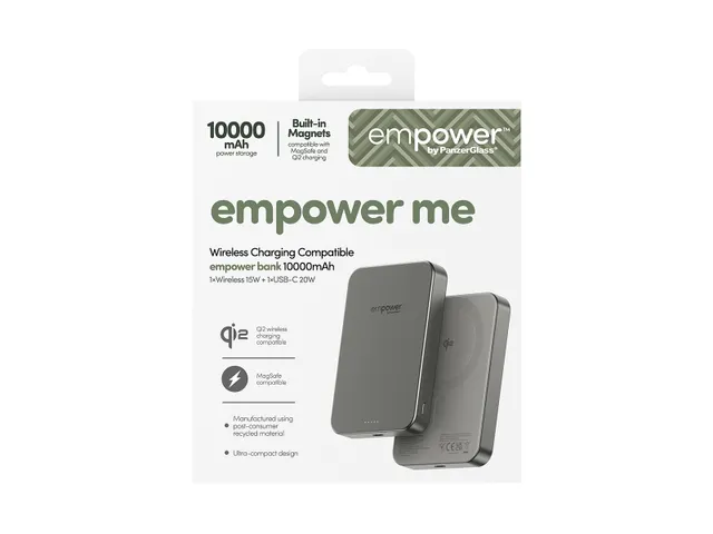PanzerGlass empower by empower Bank | 10000mAh | Titanium, 10