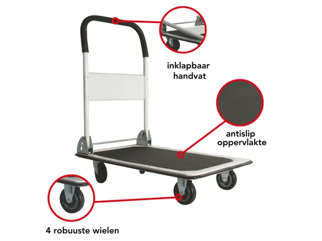 Transportwagen 74x48cm Maximaal laadvermogen 150kg
