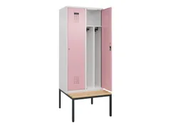 locker met bank,voor scheiding van kleding,HxBxD 2120x800x815mm,2vak