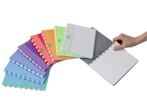 Schrift Adoc A5 ruit 5x5mm 144 pagina's 90gr transparant assorti