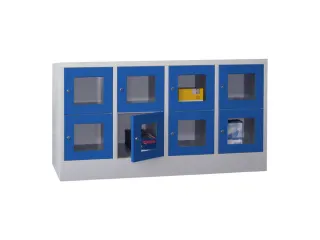 lockerkast,HxBxD 855x1600x500mm,4x2vakken,RAL7035,front RAL5010 - 2
