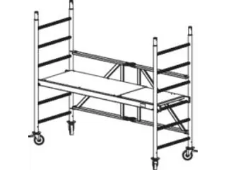 vouwsteiger,werk H 2,9m,steiger H 1,8m,platform BxD 2000x600mm - 2