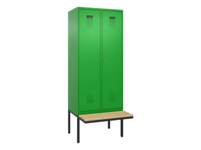 locker met bank,voor scheiding van kleding,HxBxD 2120x800x815mm,2vak