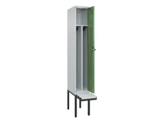 locker met bank,voor scheiding van kleding,HxBxD 2120x300x815mm,1vak