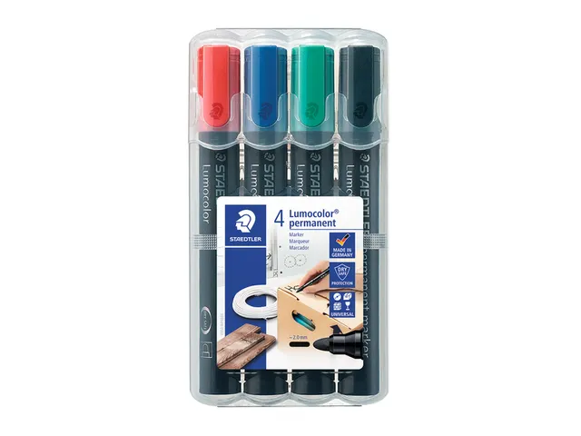 Viltstift Staedtler 352 Lumocolor rond 2mm set à 4 stuks assorti