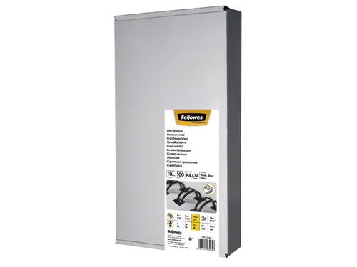 Draadrug Fellowes 10mm 34-rings A4 zilver 100stuks