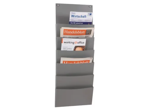 kantoorplanner,6vakken,HxB 900x345mm,plank(en) PP,antraciet