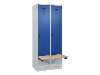 locker met bank,HxBxD 1950x800x815mm,2vak,vak B 400mm,draaigrendel - 2