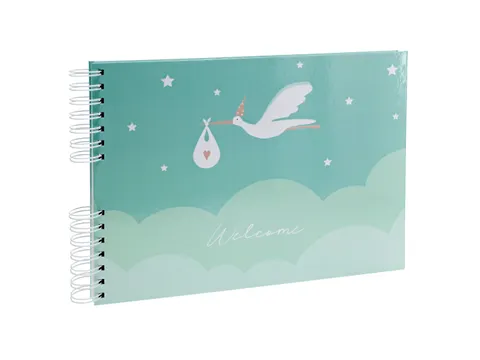 Fotoalb sp 50p.wit 3 2x22cm CIGOGNE blauw