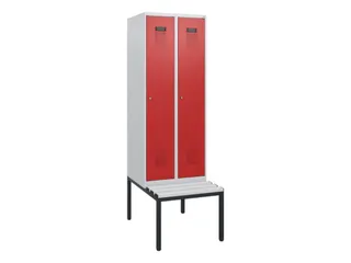 locker met bank,HxBxD 1950x600x815mm,2vak,vak B 300mm,cilinderslot - 2
