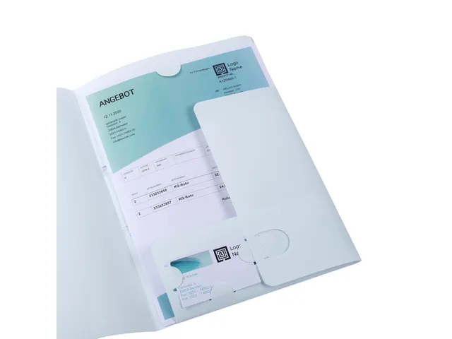 Offertemap Oxford A4 met insteektas 2 kleppen 0.5mm PP wit