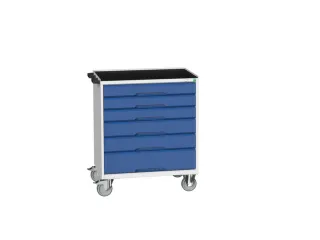 gereedschapswagen 965x800x550mm antislip blad 6 laden RAL7035+RAL5010 - 1