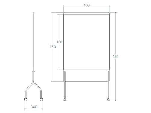 Whiteboard Rocada Natural 100x120cm wit mobiel 2-zijdig melamine magne