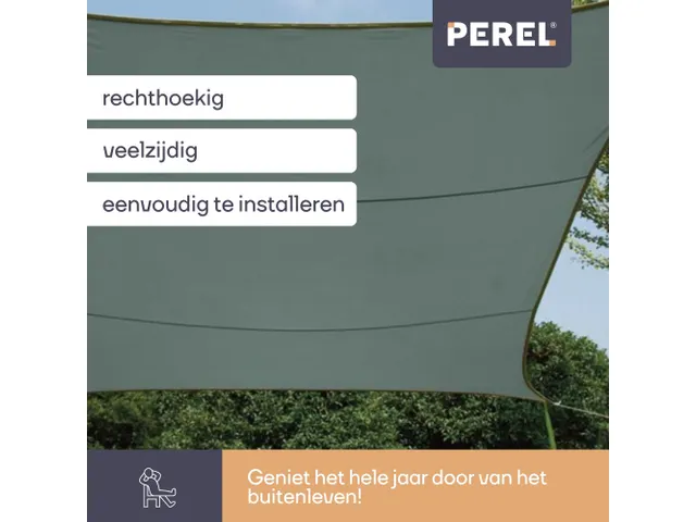 Zonnezeil Rechthoek 4x3m Groengrijs