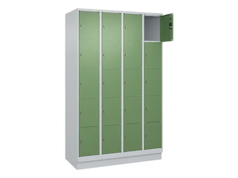 lockerkast,HxBxD 1950x1200x500mm,4x5vakken,vak B 300mm,cil.-slot
