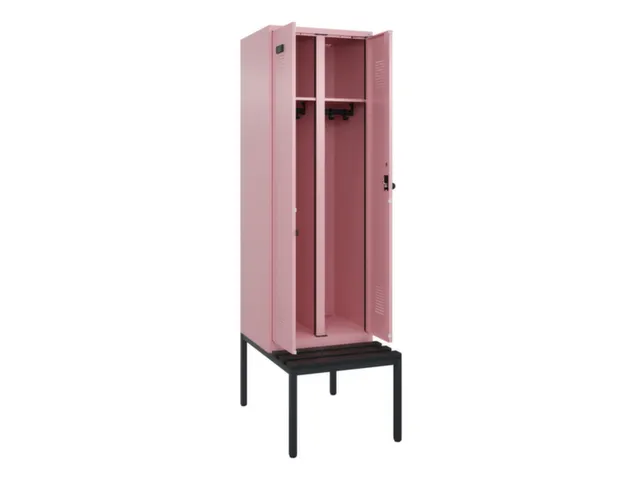 locker met bank,voor scheiding van kleding,HxBxD 2120x600x815mm,2vak