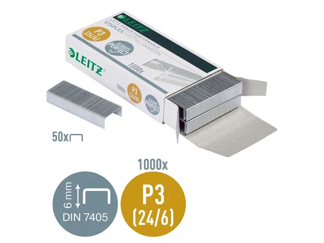 Nieten Leitz 5570 P3 24/6 verzinkt 1000 stuks