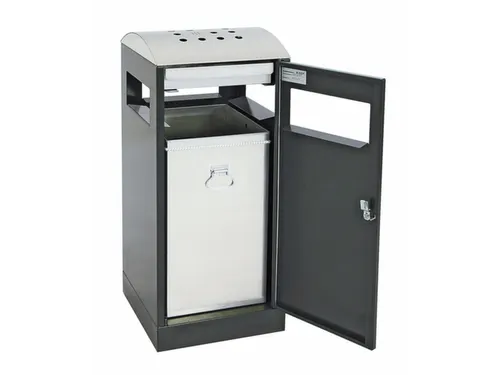 combi-asbak 815x350x350mm afvalbak 40 liter staal RAL7016 Antraciet